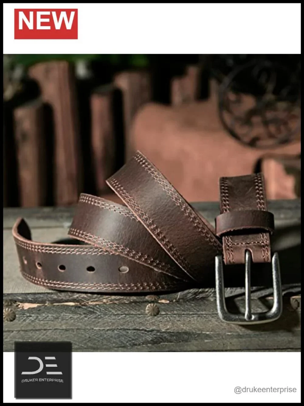 Men's Full Grain Leather Casual Everyday Jeans Belt with Gift Box